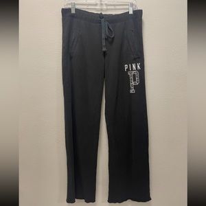 PINK Victoria’s Secret Pull-On Lounge Pants Black Y2K